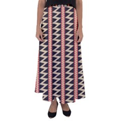 Zigzag Tribal Ethnic Background Flared Maxi Skirt