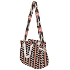 Zigzag Tribal Ethnic Background Rope Handles Shoulder Strap Bag