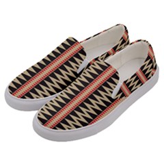 Zigzag Tribal Ethnic Background Men s Canvas Slip Ons