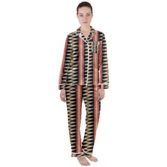 Zigzag Tribal Ethnic Background Satin Long Sleeve Pyjamas Set