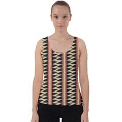 Zigzag Tribal Ethnic Background Velvet Tank Top