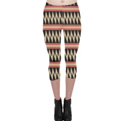 Zigzag Ethnic Pattern Background Capri Leggings 