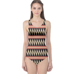 Zigzag Ethnic Pattern Background One Piece Swimsuit by Pakrebo