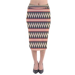 Zigzag Ethnic Pattern Background Velvet Midi Pencil Skirt