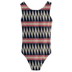 Zigzag Ethnic Pattern Background Kids  Cut-out Back One Piece Swimsuit