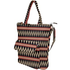 Zigzag Ethnic Pattern Background Shoulder Tote Bag by Pakrebo