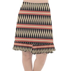 Zigzag Ethnic Pattern Background Fishtail Chiffon Skirt by Pakrebo