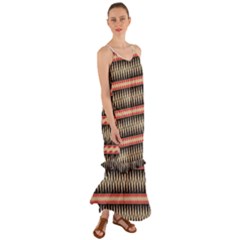 Zigzag Ethnic Pattern Background Cami Maxi Ruffle Chiffon Dress