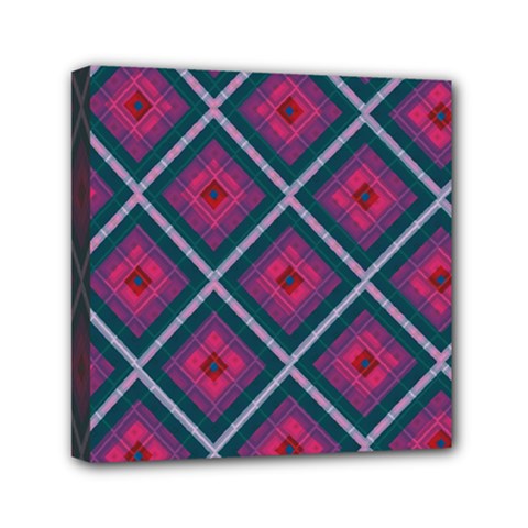 Purple Textile And Fabric Pattern Mini Canvas 6  X 6  (stretched)