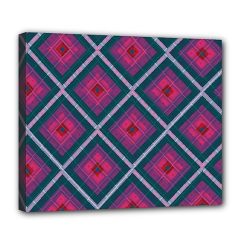 Purple Textile And Fabric Pattern Deluxe Canvas 24  X 20  (stretched)