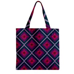 Purple Textile And Fabric Pattern Zipper Grocery Tote Bag by Pakrebo