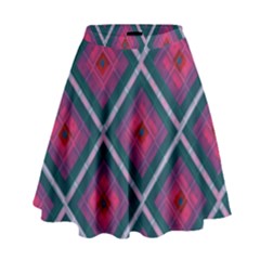 Purple Textile And Fabric Pattern High Waist Skirt