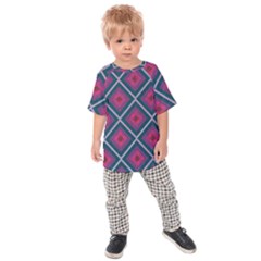 Purple Textile And Fabric Pattern Kids  Raglan Tee