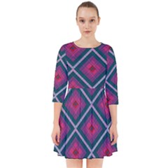 Purple Textile And Fabric Pattern Smock Dress