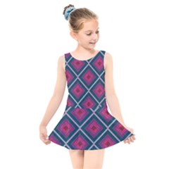 Purple Textile And Fabric Pattern Kids  Skater Dress Swimsuit