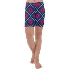 Purple Textile And Fabric Pattern Kids  Lightweight Velour Capri Yoga Leggings