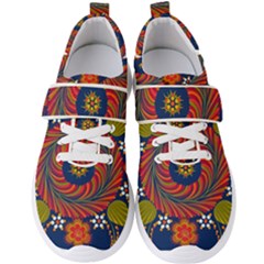Hungarian Mandala Flower Men s Velcro Strap Shoes