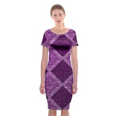 Purple Pattern Classic Short Sleeve Midi Dress by Pakrebo