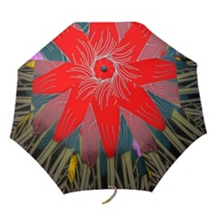 Floral Pattern Background Texture Folding Umbrellas by Pakrebo