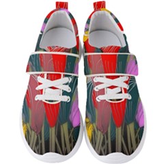 Floral Pattern Background Texture Men s Velcro Strap Shoes by Pakrebo