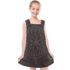 Floral Flowers Flourish Decorative Kids  Cross Back Dress by Pakrebo