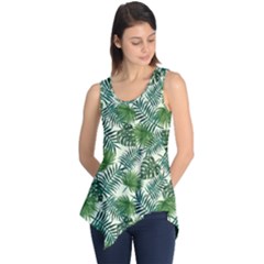 Leaves Tropical Wallpaper Foliage Sleeveless Tunic by Pakrebo