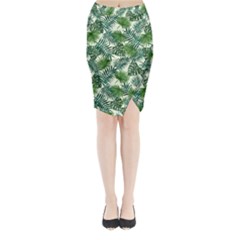 Leaves Tropical Wallpaper Foliage Midi Wrap Pencil Skirt by Pakrebo