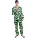 Leaves Tropical Wallpaper Foliage Men s Satin Pajamas Long Pants Set View1