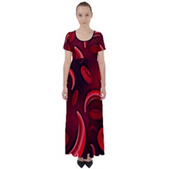 Cells All Over  High Waist Short Sleeve Maxi Dress