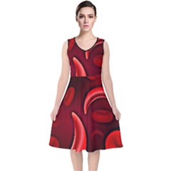 Cells All Over  V-neck Midi Sleeveless Dress  by shawnstestimony