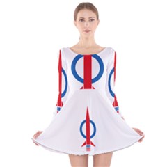 Flag Of Malaysia s Democratic Action Party Long Sleeve Velvet Skater Dress by abbeyz71