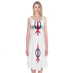 Flag Of Malaysia s Democratic Action Party Midi Sleeveless Dress by abbeyz71