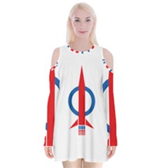Flag Of Malaysia s Democratic Action Party Velvet Long Sleeve Shoulder Cutout Dress by abbeyz71