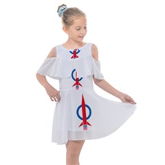 Flag Of Malaysia s Democratic Action Party Kids  Shoulder Cutout Chiffon Dress by abbeyz71