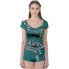 Slytherin Pattern Boyleg Leotard  by Sobalvarro