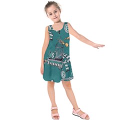 Slytherin Pattern Kids  Sleeveless Dress by Sobalvarro