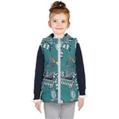 Slytherin Pattern Kids  Hooded Puffer Vest by Sobalvarro