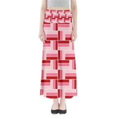 Burgundy Pattern Stripes Full Length Maxi Skirt