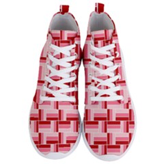 Burgundy Pattern Stripes Men s Lightweight High Top Sneakers