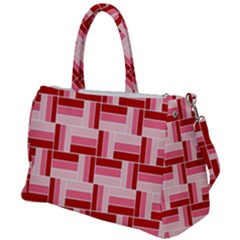 Burgundy Pattern Stripes Duffel Travel Bag