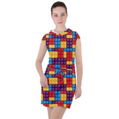 Lego Background Game Drawstring Hooded Dress