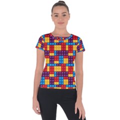 Lego Background Game Short Sleeve Sports Top 