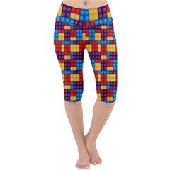 Lego Background Game Lightweight Velour Cropped Yoga Leggings by Mariart