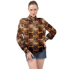 Wallpaper Iron High Neck Long Sleeve Chiffon Top by HermanTelo