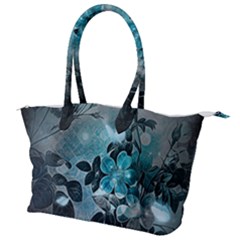 Elegant Floral Design With Butterflies Canvas Shoulder Bag by FantasyWorld7