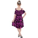 Dark Botanical Motif Print Pattern Kids  Cut Out Shoulders Chiffon Dress View2