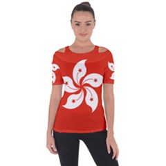 Flag Of Hong Kong Shoulder Cut Out Short Sleeve Top by abbeyz71