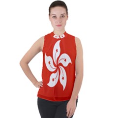 Flag Of Hong Kong Mock Neck Chiffon Sleeveless Top by abbeyz71