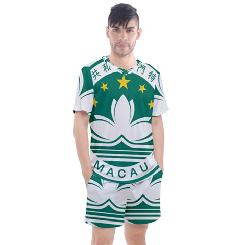 Emblem Of Macao Men s Mesh Tee And Shorts Set by abbeyz71