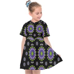 Lilies And Decorative Stars Of Freedom Kids  Sailor Dress by pepitasart